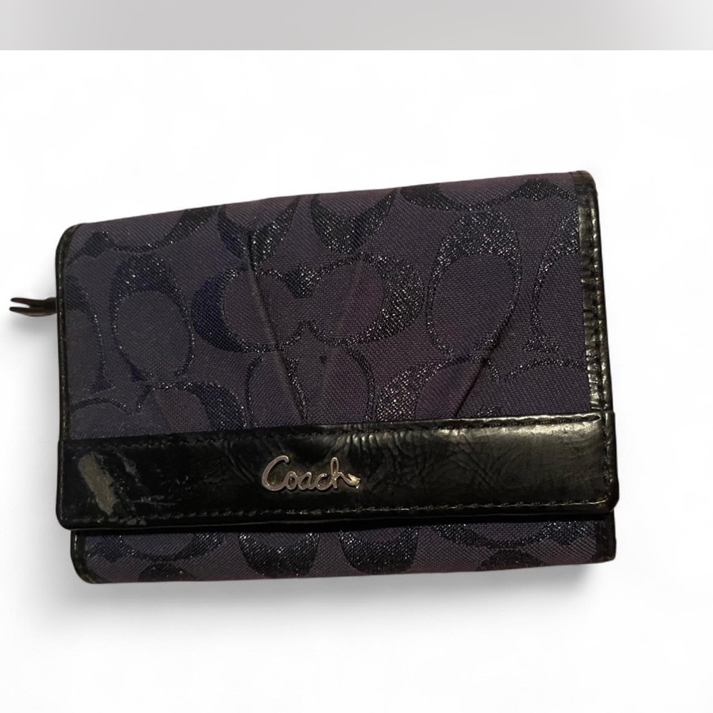 Coach Black and Purple Signature Wallet - Picture 6 of 6